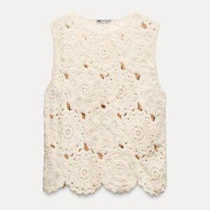 NWOT ZARA CROCHET VEST TOP